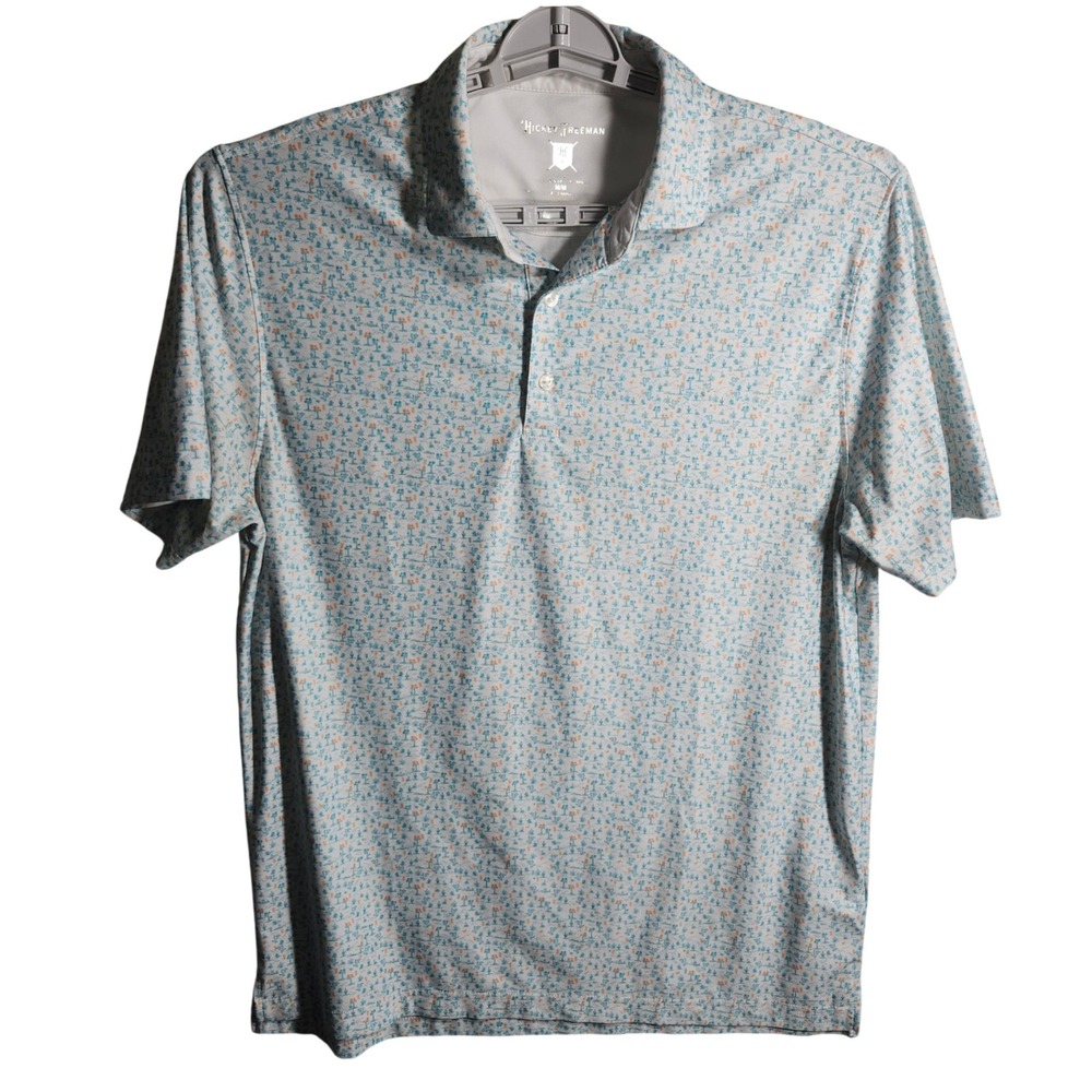 Hickey‎ Freeman Mens Polo Shirt M/M Desert Cactus Print Short Sleeve Golf